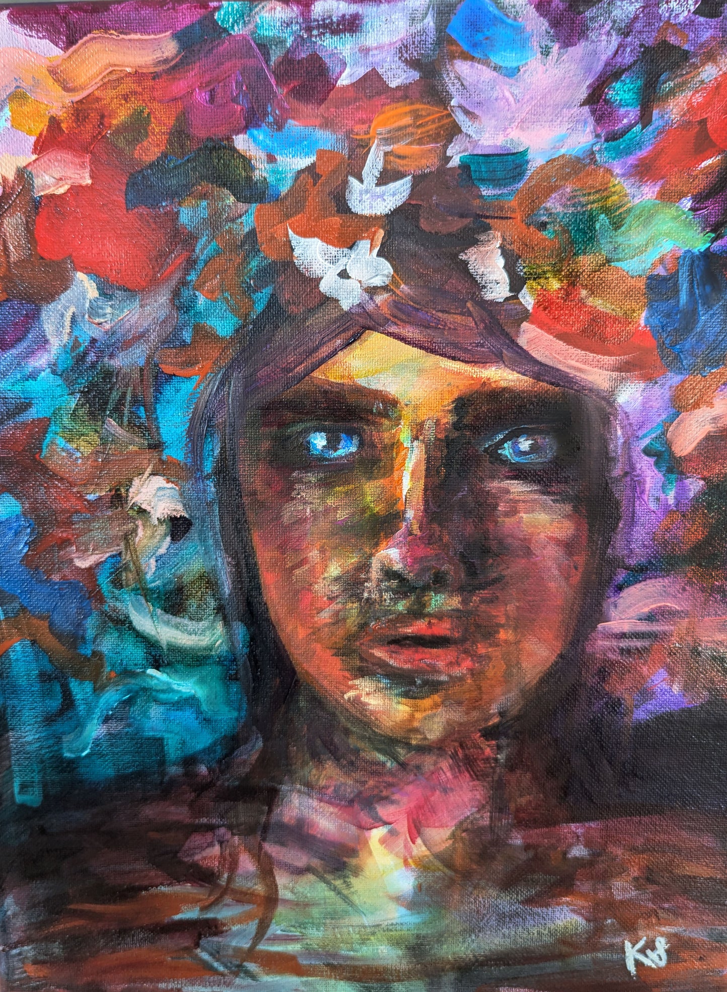 The Flowers Within Original Painting on Canvas 11x14