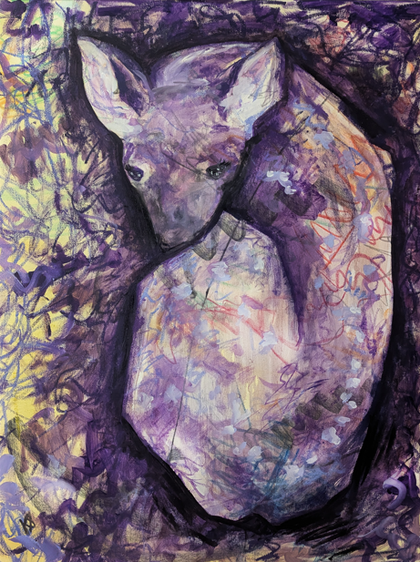 "Midnight Fawn" 24x30 Oil Painting on Canvas