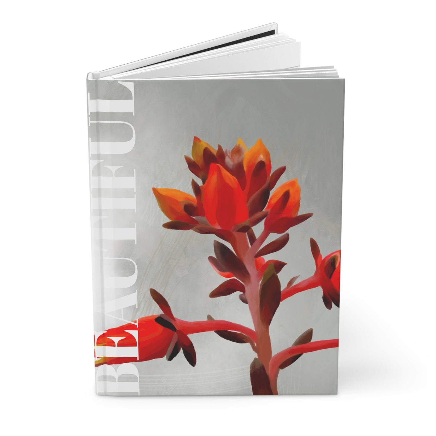 Red Floral Hardcover Journal Matte