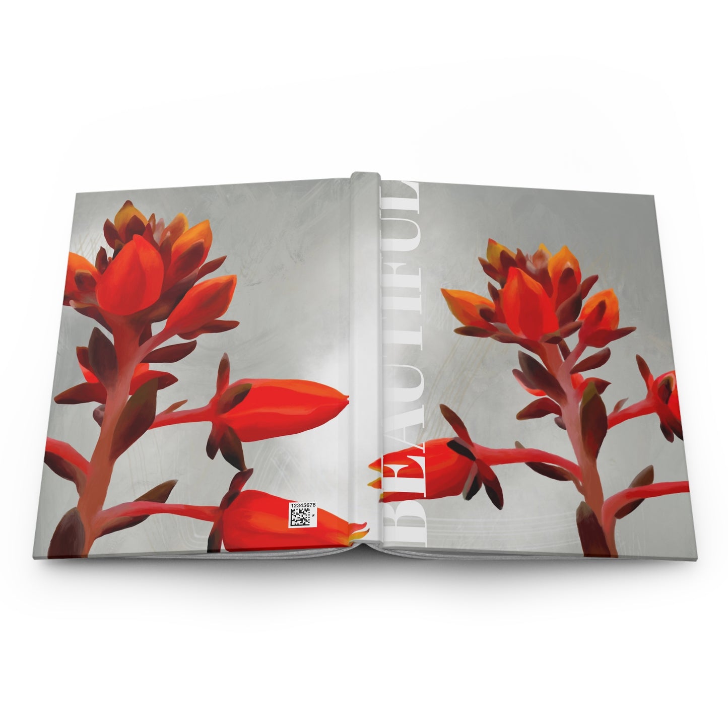 Red Floral Hardcover Journal Matte