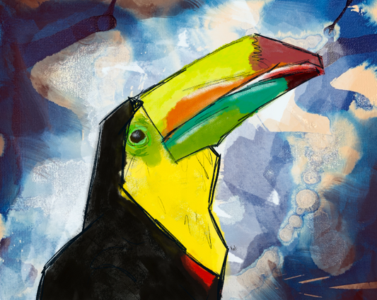 Black Parrot Print